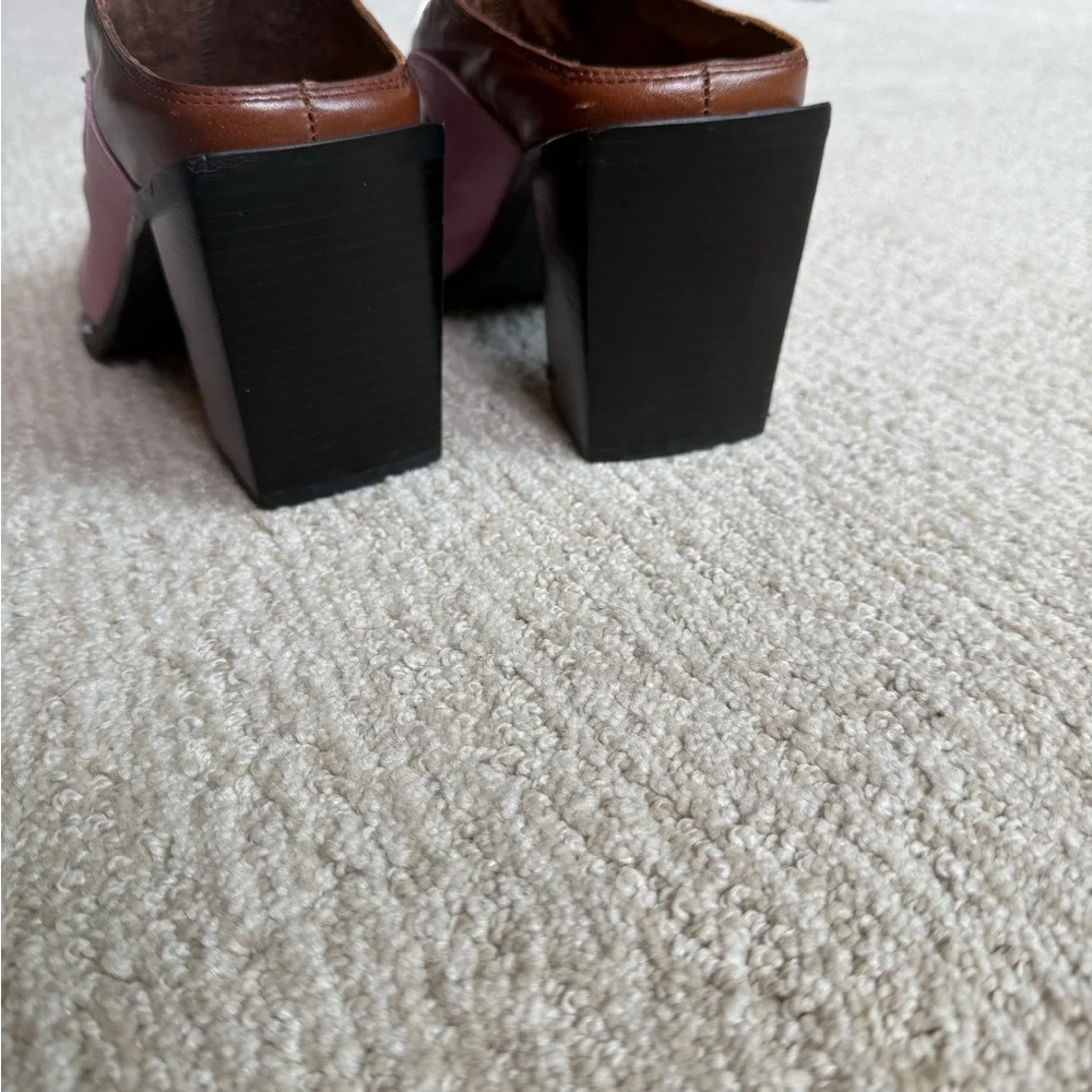 Jeffrey Campbell Pink and Brown Mules with Snakeskin Accent Western - Picture 6 of 9